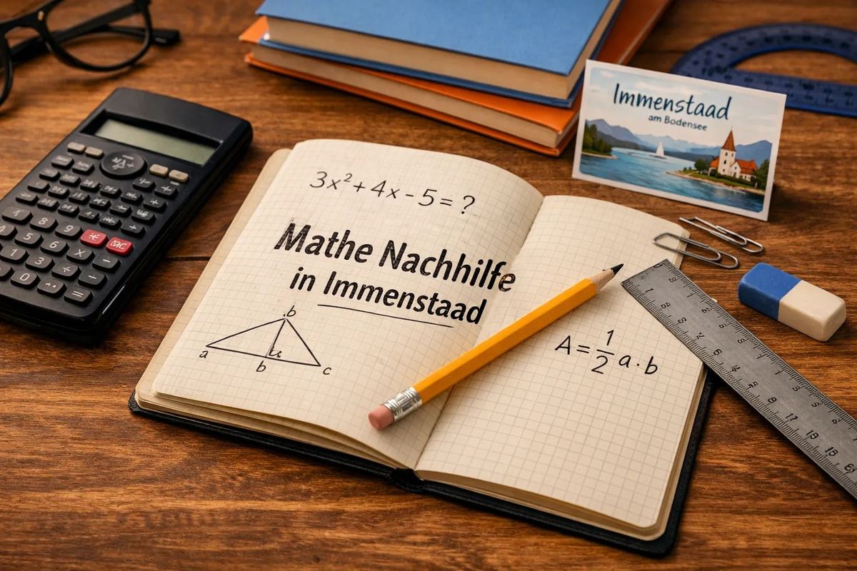 Mathe Nachhilfe in Immenstaad – Lernmaterialien auf dem Schreibtisch
