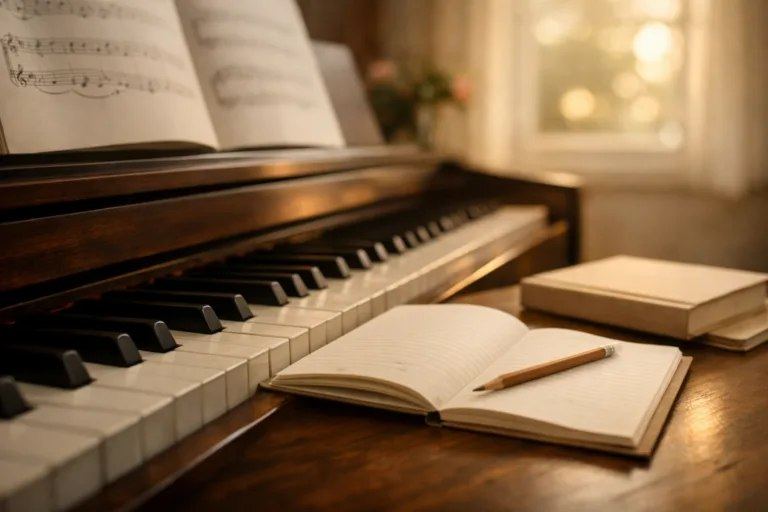 Kinderhände spielen Klavier in warmem Sonnenlicht – ruhiger, klarer Klavierunterricht für Kinder in Immenstaad am Bodensee