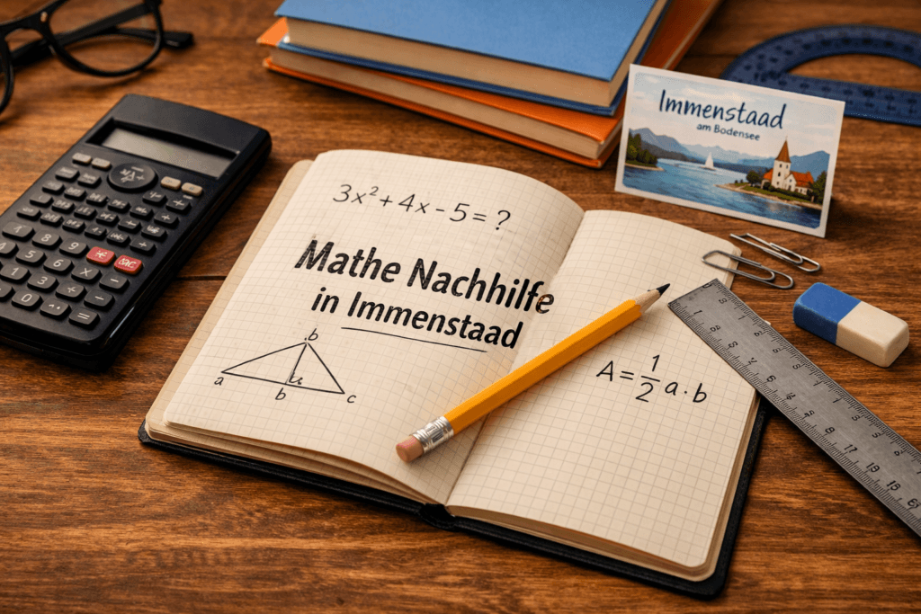 Mathe Nachhilfe in Immenstaad – Lernmaterialien auf dem Schreibtisch