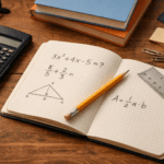 Kind arbeitet an Matheaufgaben am Schreibtisch – typische Anzeichen, dass ein Kind Mathe Nachhilfe braucht