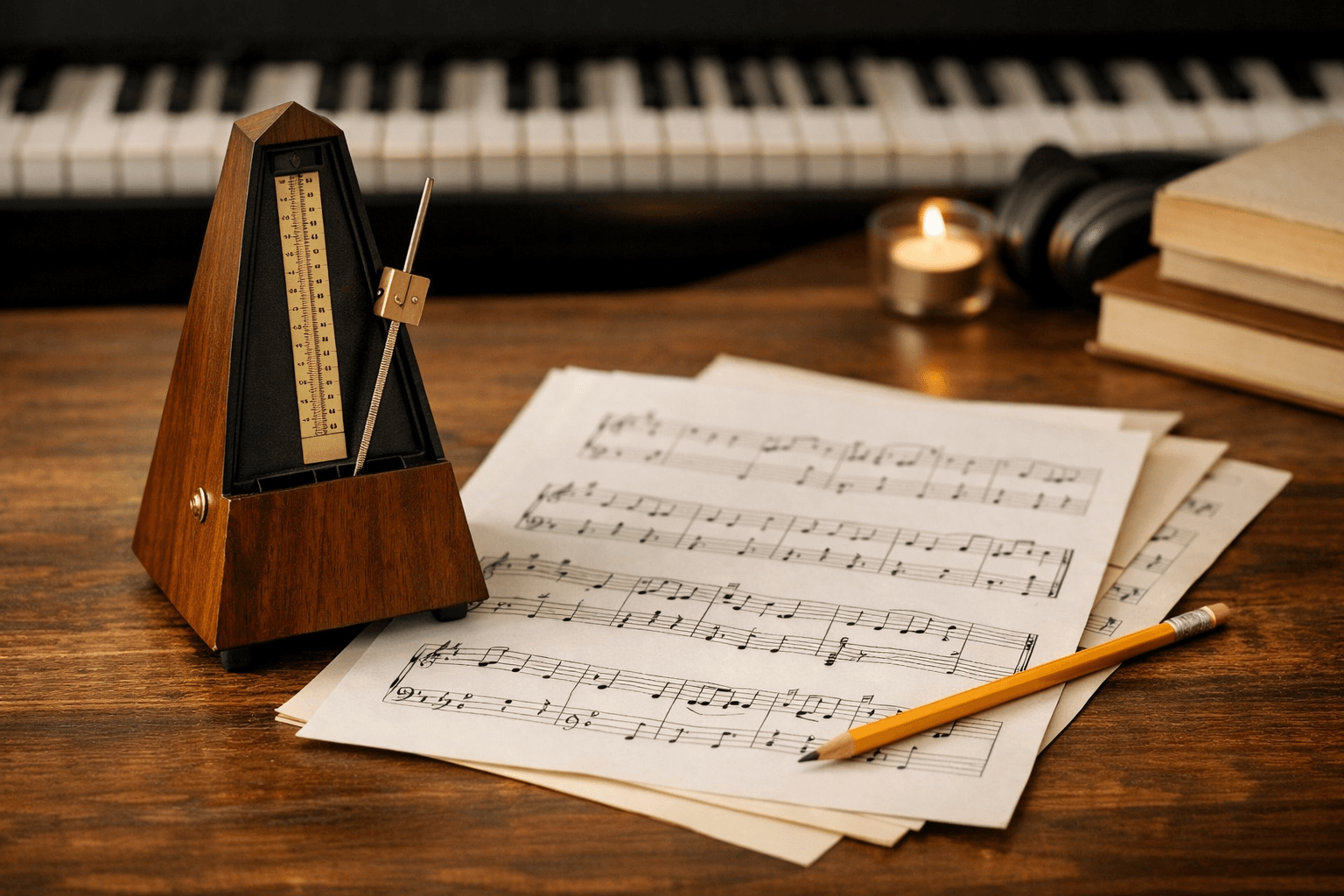 Kind zum Üben motivieren – Metronom und Noten im Klavierunterricht in Immenstaad